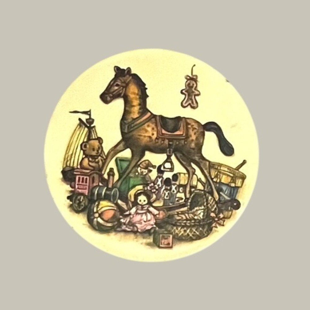 Vintage Potpourri Press Rocking Horse Toy Tin Trinket Keepsake Box Made In USA